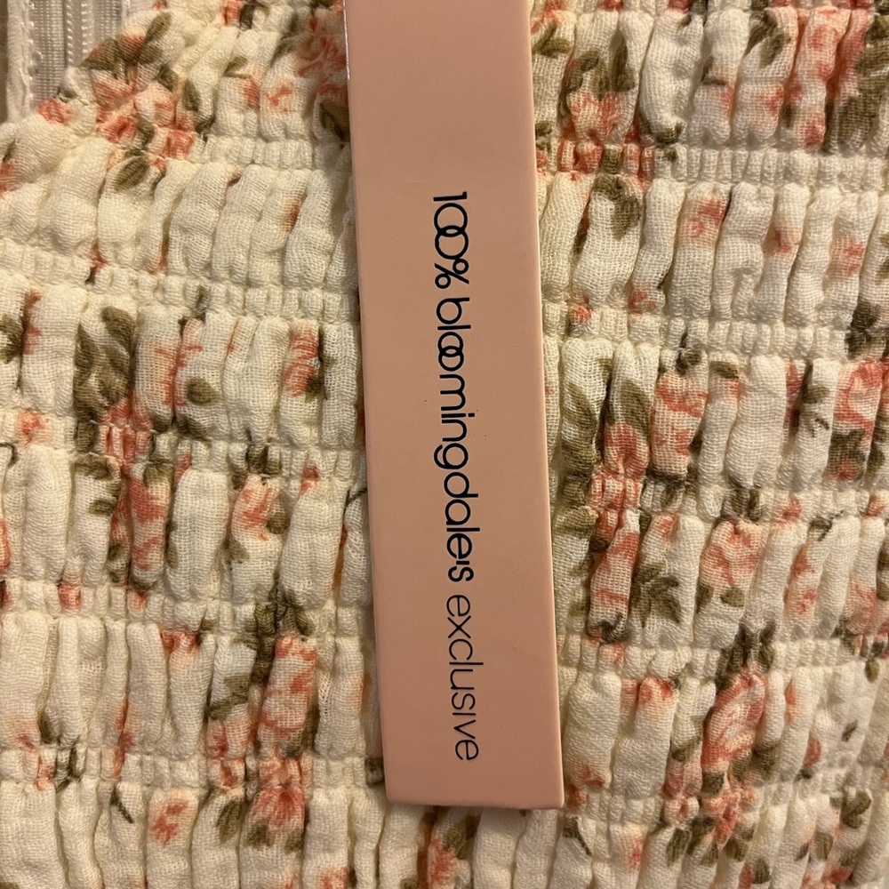 NWT AQUA Floral Smocked Midi Dress, Size Medium - Picture 3 of 5